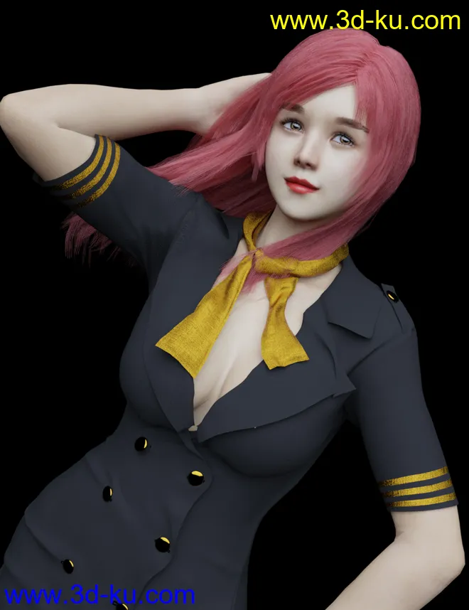 Keicy with Expressions, dForce Breasts and dForce Hair for Genesis 8 Female模型的图片5