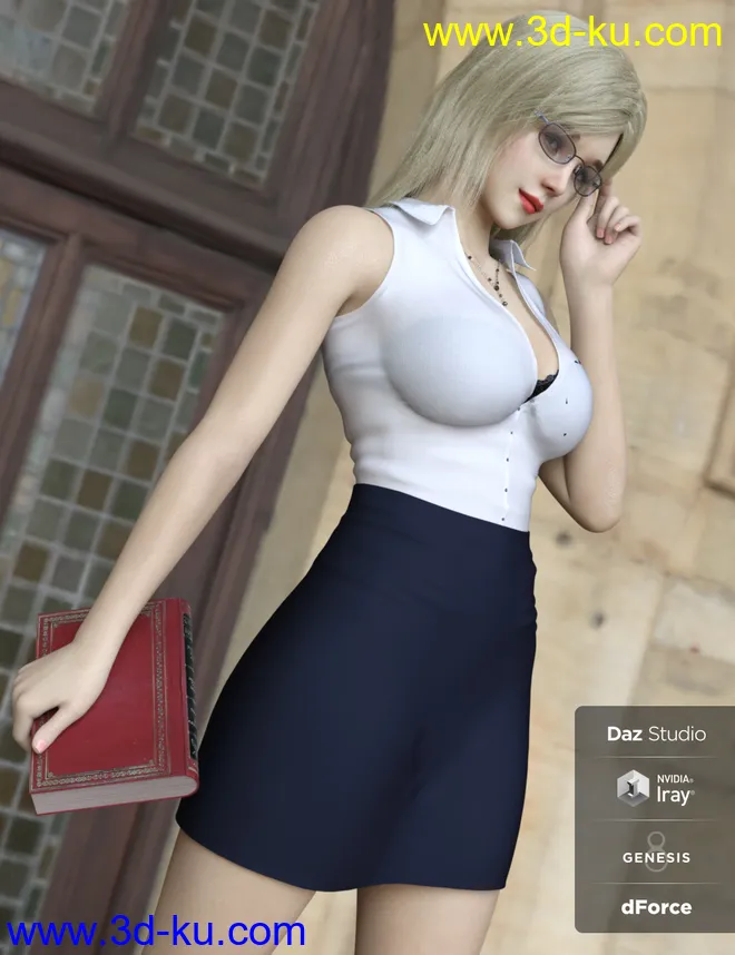 Keicy with Expressions, dForce Breasts and dForce Hair for Genesis 8 Female模型的图片6