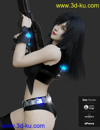 3D打印模型Keicy with Expressions, dForce Breasts and dForce Hair for Genesis 8 Female的图片