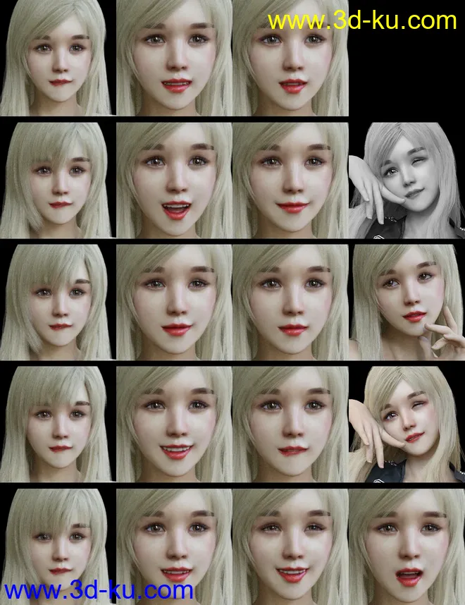 Keicy with Expressions, dForce Breasts and dForce Hair for Genesis 8 Female模型的图片11