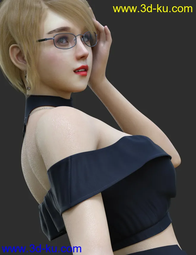 Keicy with Expressions, dForce Breasts and dForce Hair for Genesis 8 Female模型的图片13