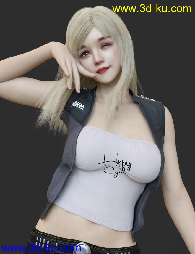Keicy with Expressions, dForce Breasts and dForce Hair for Genesis 8 Female模型的图片14