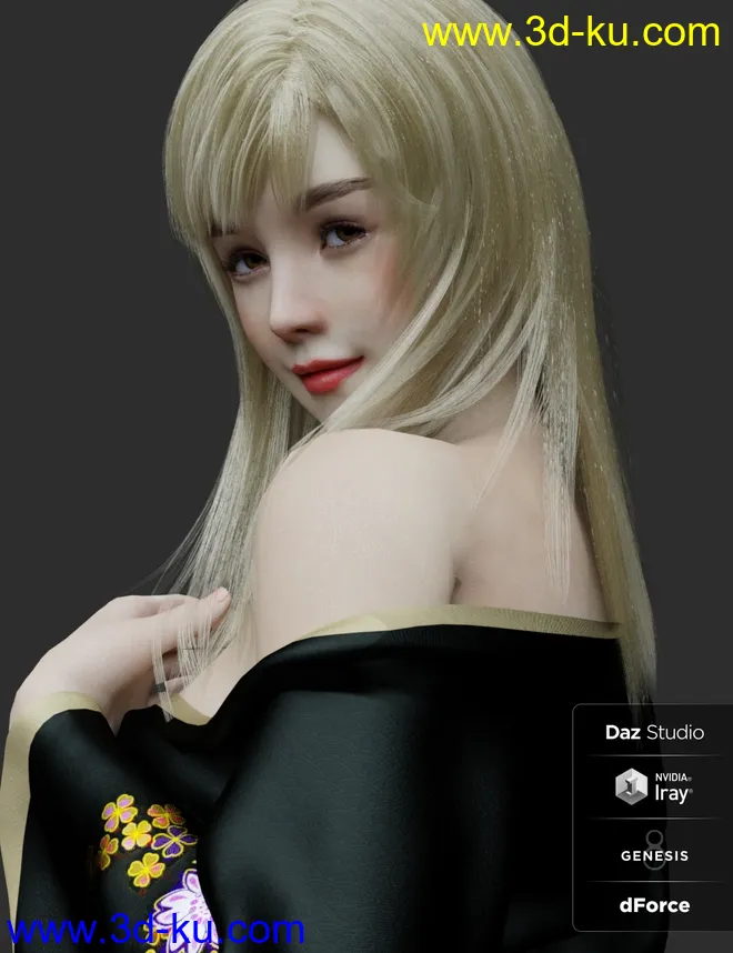 Keicy with Expressions, dForce Breasts and dForce Hair for Genesis 8 Female模型的图片16
