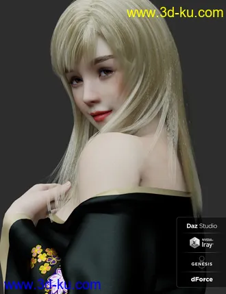 3D打印模型Keicy with Expressions, dForce Breasts and dForce Hair for Genesis 8 Female的图片