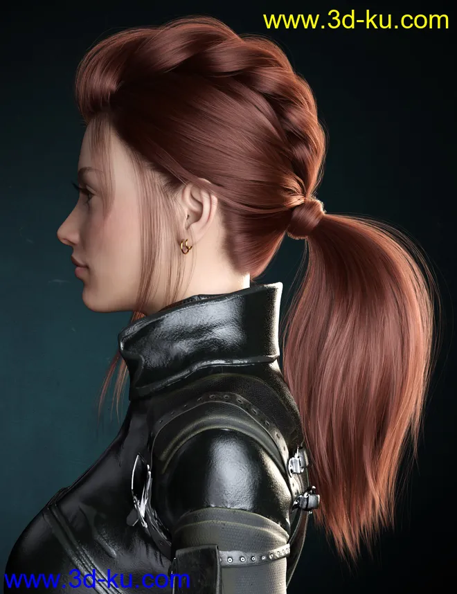 Kelly Hair for Genesis 8 Female(s)模型的图片1