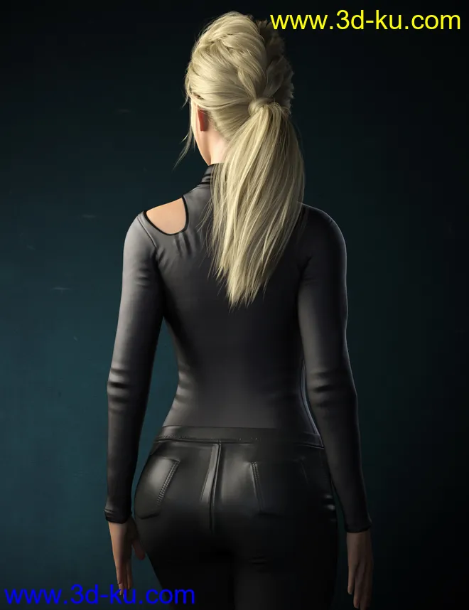 Kelly Hair for Genesis 8 Female(s)模型的图片3