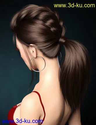 3D打印模型Kelly Hair for Genesis 8 Female(s)的图片
