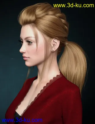 3D打印模型Kelly Hair for Genesis 8 Female(s)的图片