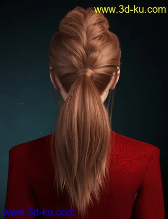 3D打印模型Kelly Hair for Genesis 8 Female(s)的图片