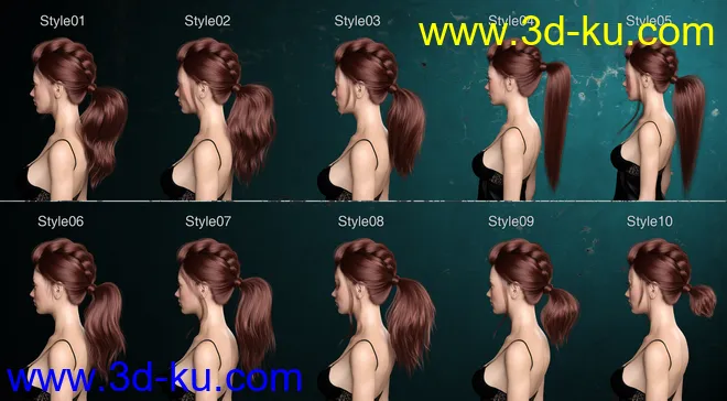 Kelly Hair for Genesis 8 Female(s)模型的图片9