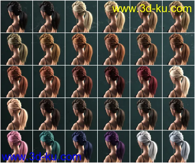 Kelly Hair for Genesis 8 Female(s)模型的图片11