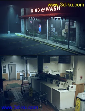 3D打印模型King Wash Laundromat的图片