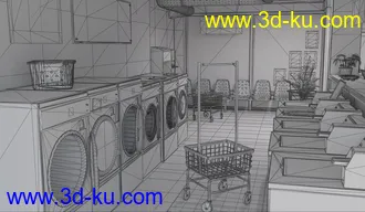 3D打印模型King Wash Laundromat的图片
