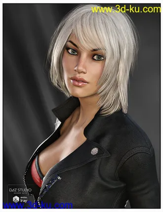 3D打印模型Kiva Hair for Genesis 3 Female(s), Genesis 2 Female(s) and Victoria 4的图片