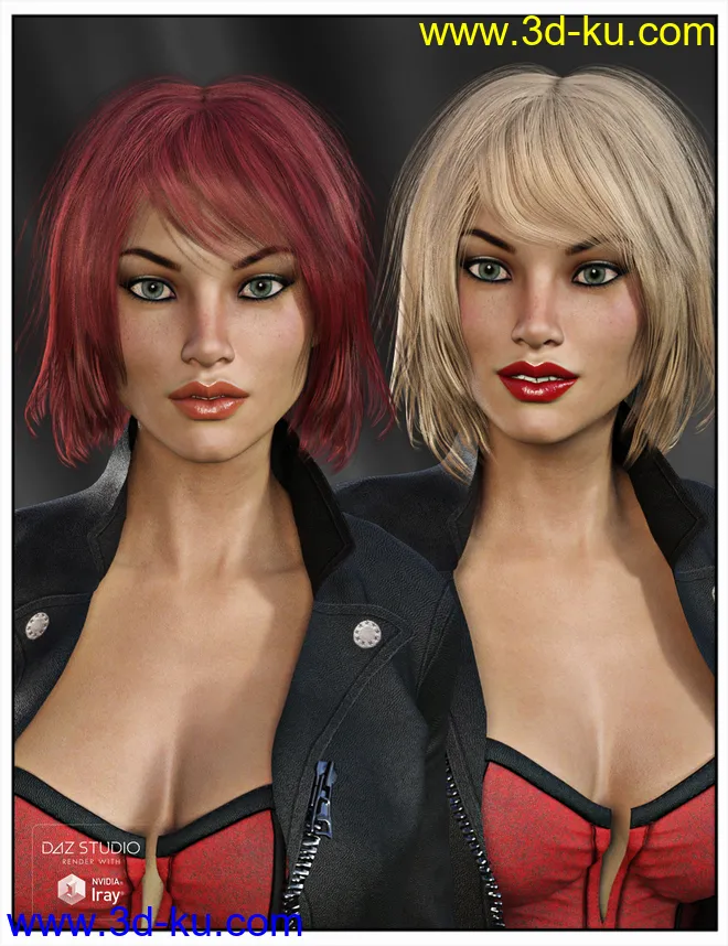 Kiva Hair for Genesis 3 Female(s), Genesis 2 Female(s) and Victoria 4模型的图片2