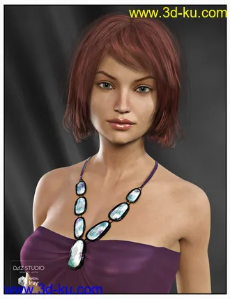 3D打印模型Kiva Hair for Genesis 3 Female(s), Genesis 2 Female(s) and Victoria 4的图片