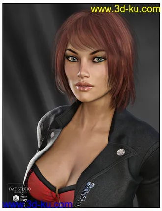 3D打印模型Kiva Hair for Genesis 3 Female(s), Genesis 2 Female(s) and Victoria 4的图片