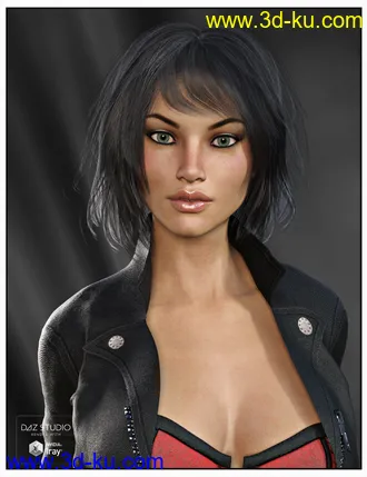 3D打印模型Kiva Hair for Genesis 3 Female(s), Genesis 2 Female(s) and Victoria 4的图片