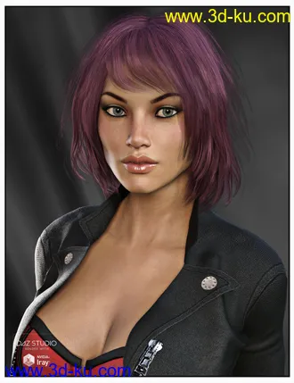 3D打印模型Kiva Hair for Genesis 3 Female(s), Genesis 2 Female(s) and Victoria 4的图片