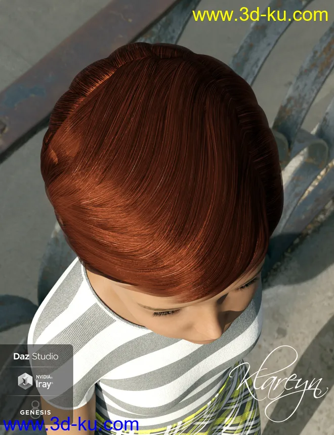 Klareyn Short Hair for Genesis 8 Female(s)模型的图片2