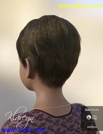 3D打印模型Klareyn Short Hair for Genesis 8 Female(s)的图片