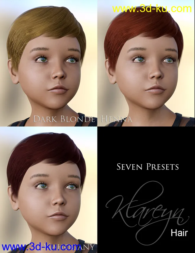Klareyn Short Hair for Genesis 8 Female(s)模型的图片4