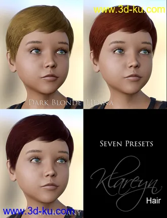 3D打印模型Klareyn Short Hair for Genesis 8 Female(s)的图片