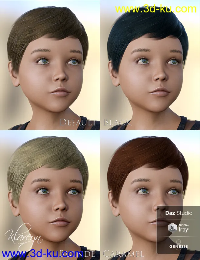 Klareyn Short Hair for Genesis 8 Female(s)模型的图片5