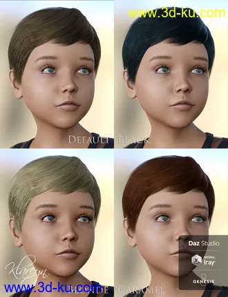 3D打印模型Klareyn Short Hair for Genesis 8 Female(s)的图片