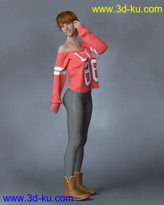 3D打印模型KrashWerks SQUEAKY for Genesis 8 Female的图片