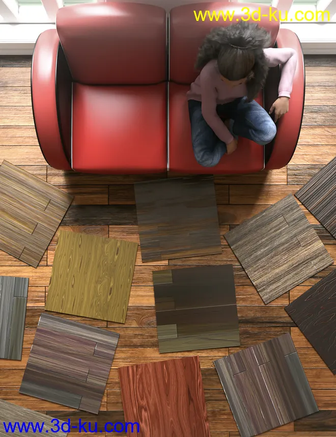 Laminated Wood Floors Iray Shaders模型的图片1