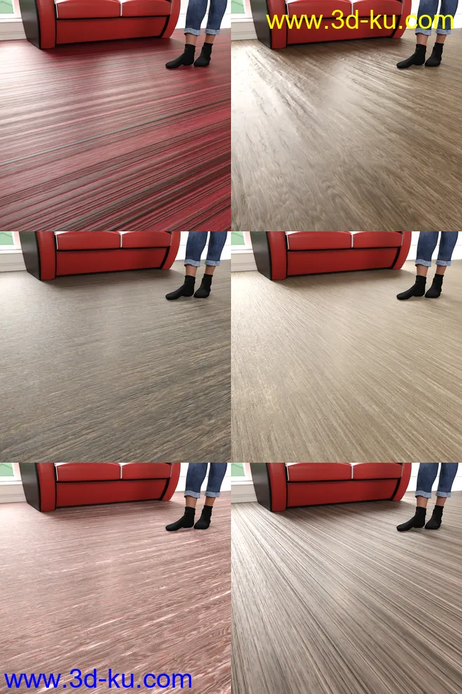 Laminated Wood Floors Iray Shaders模型的图片2