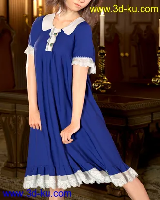 3D打印模型Lantern Sleeve Dress for Genesis 8 Female的图片