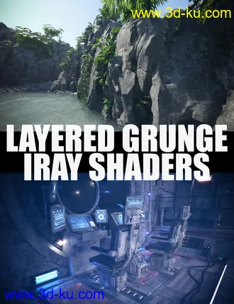 3D打印模型Layered Grunge Iray Shaders的图片