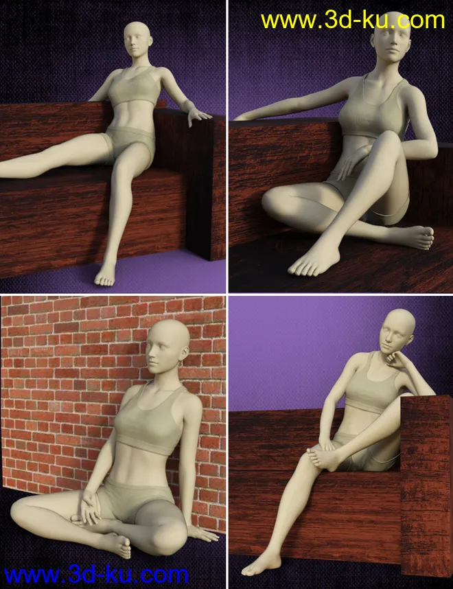 Lazy Poses for Genesis 8 Female模型的图片4