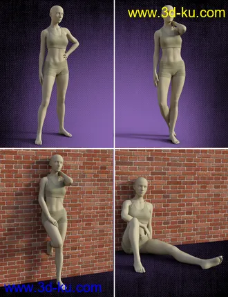 3D打印模型Lazy Poses for Genesis 8 Female的图片