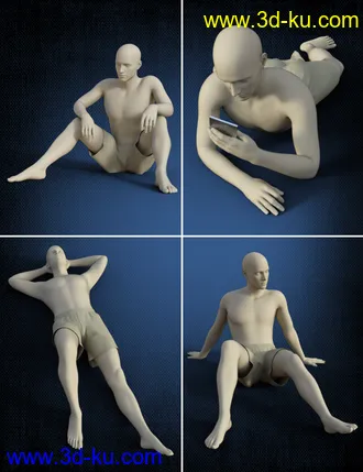 3D打印模型Lazy Poses for Genesis 8 Male的图片