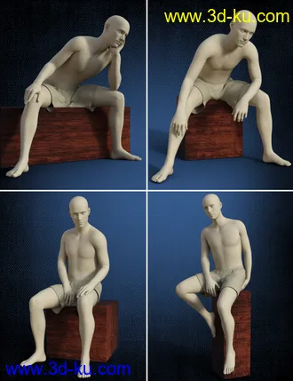 3D打印模型Lazy Poses for Genesis 8 Male的图片