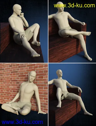 3D打印模型Lazy Poses for Genesis 8 Male的图片