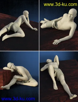 3D打印模型Lazy Poses for Genesis 8 Male的图片