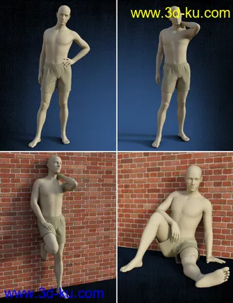 3D打印模型Lazy Poses for Genesis 8 Male的图片