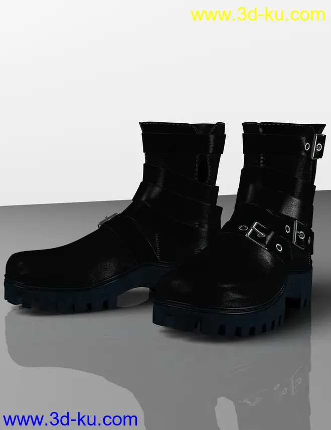 Leather Boots for Genesis 2, 3 and 8 Female(s)模型的图片1