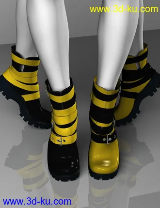 3D打印模型Leather Boots for Genesis 2, 3 and 8 Female(s)的图片