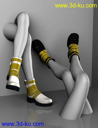 3D打印模型Leather Boots for Genesis 2, 3 and 8 Female(s)的图片