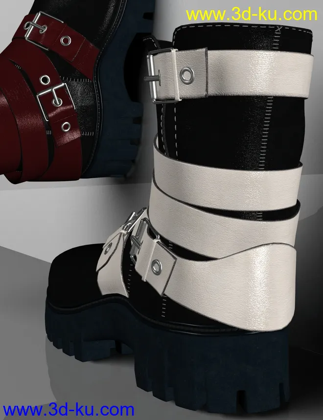 Leather Boots for Genesis 2, 3 and 8 Female(s)模型的图片6