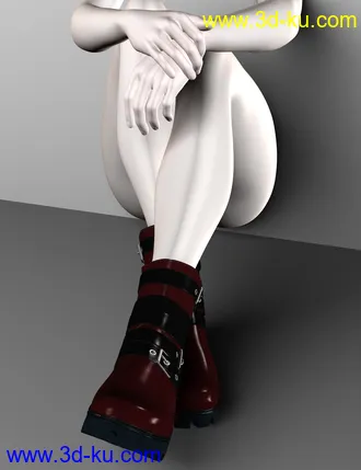3D打印模型Leather Boots for Genesis 2, 3 and 8 Female(s)的图片