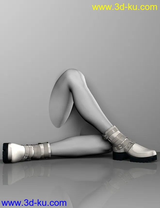 Leather Boots for Genesis 2, 3 and 8 Female(s)模型的图片12