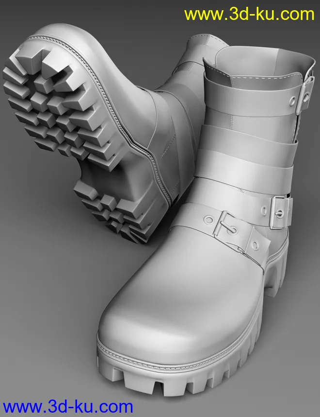 Leather Boots for Genesis 2, 3 and 8 Female(s)模型的图片13