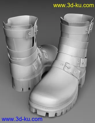 3D打印模型Leather Boots for Genesis 2, 3 and 8 Female(s)的图片