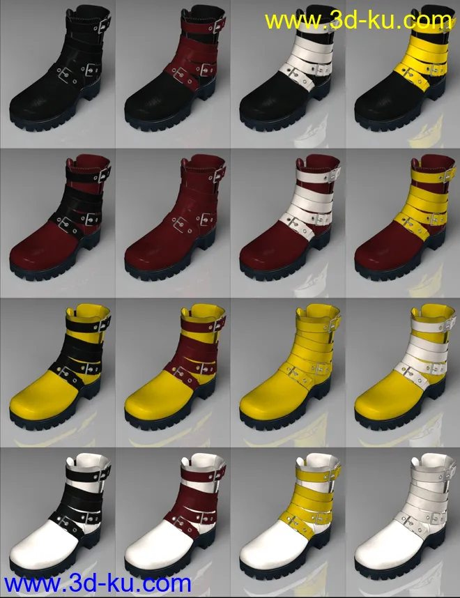 Leather Boots for Genesis 2, 3 and 8 Female(s)模型的图片15